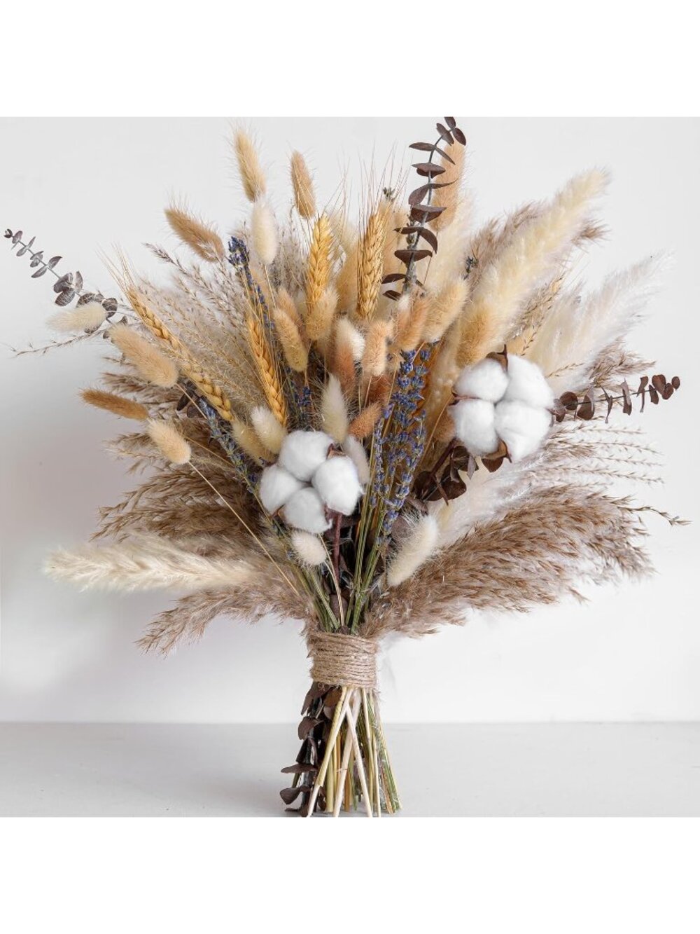New Flower Bouquet - Pampas Grass, Cotton Stems